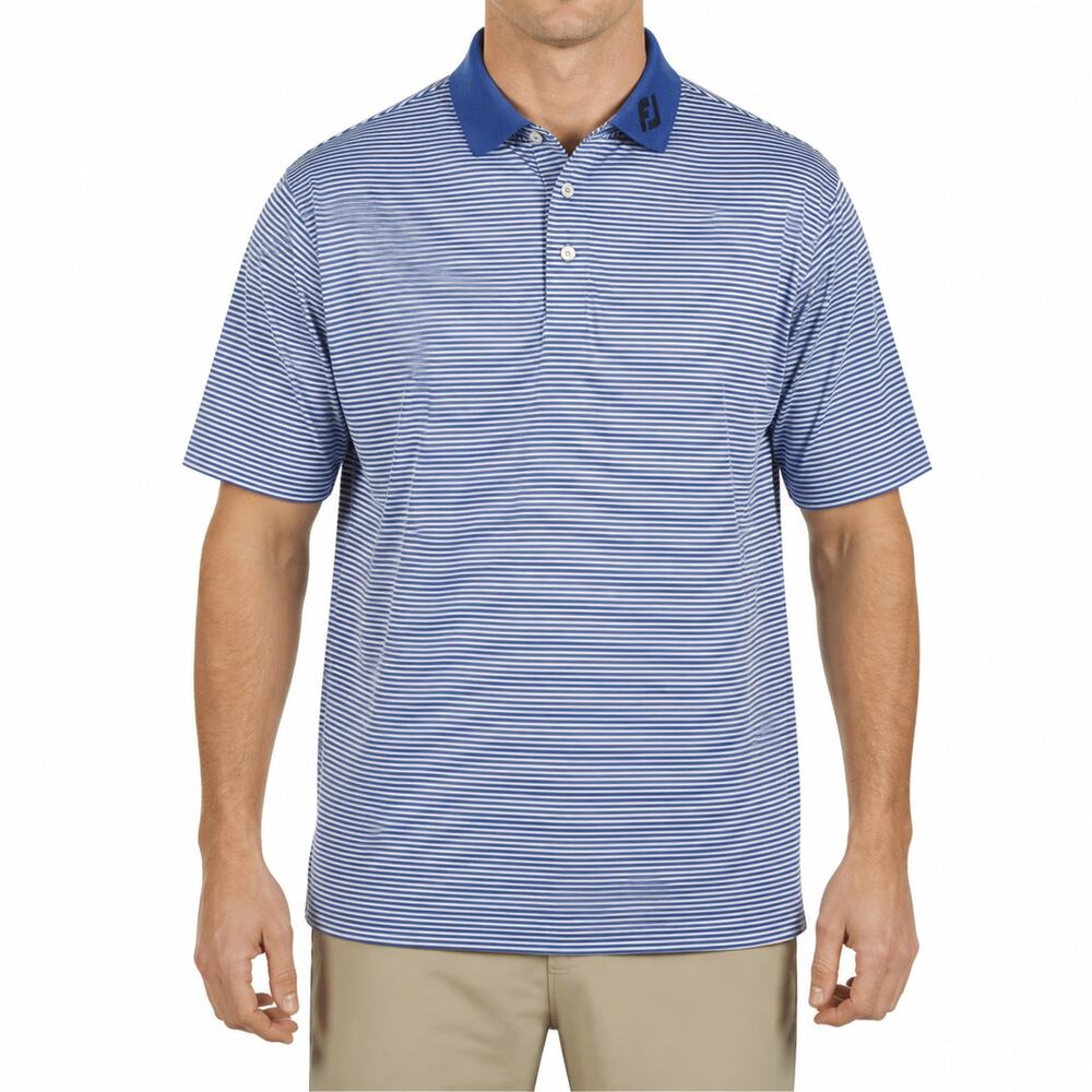 FootJoy Golf Polo Shirt Mens Large Stripe Tour 18 Short Sleeve Performance Golf